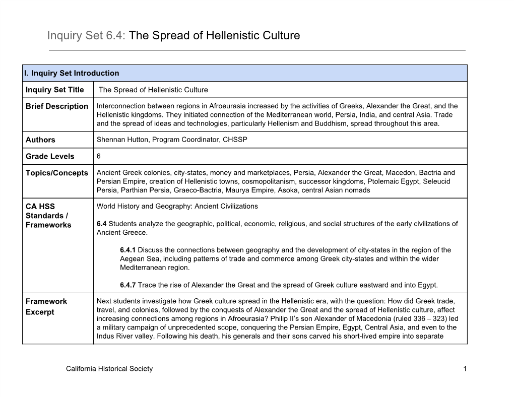 The Spread of Hellenistic Culture ​