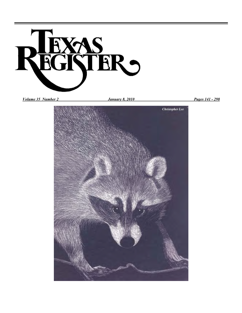 Texas Register V.35 No. 02