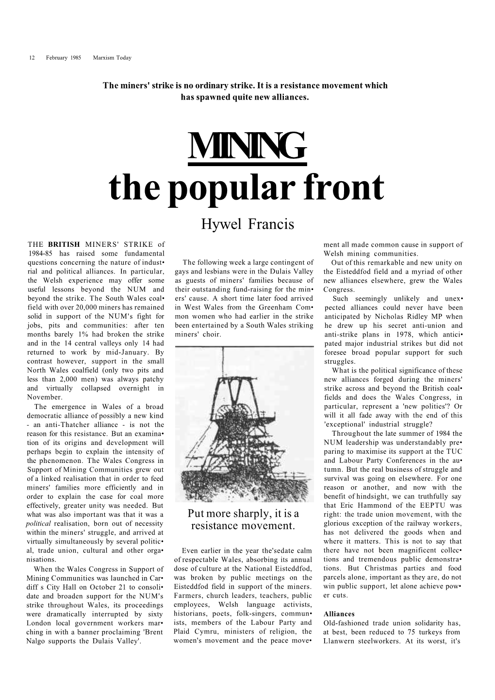 MINING the Popular Front Hywel Francis
