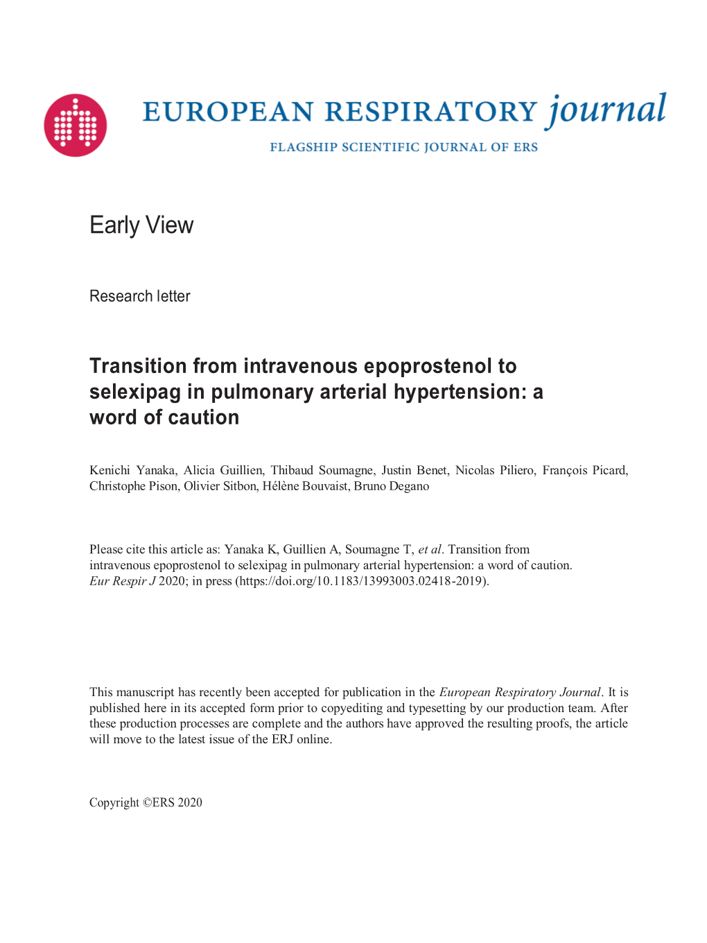 Transition from Intravenous Epoprostenol to Selexipag in Pulmonary Arterial Hypertension: a Word of Caution