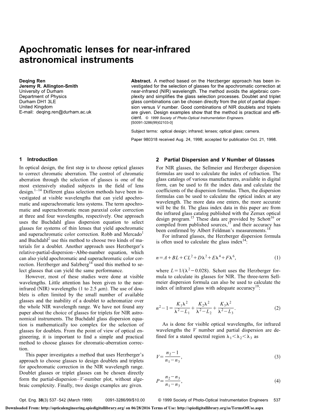 Apochromatic Lenses for Near-Infrared Astronomical Instruments