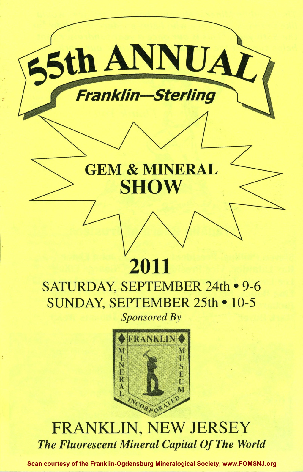 55Th Annual Franklin-Sterling Gem and Mineral Show