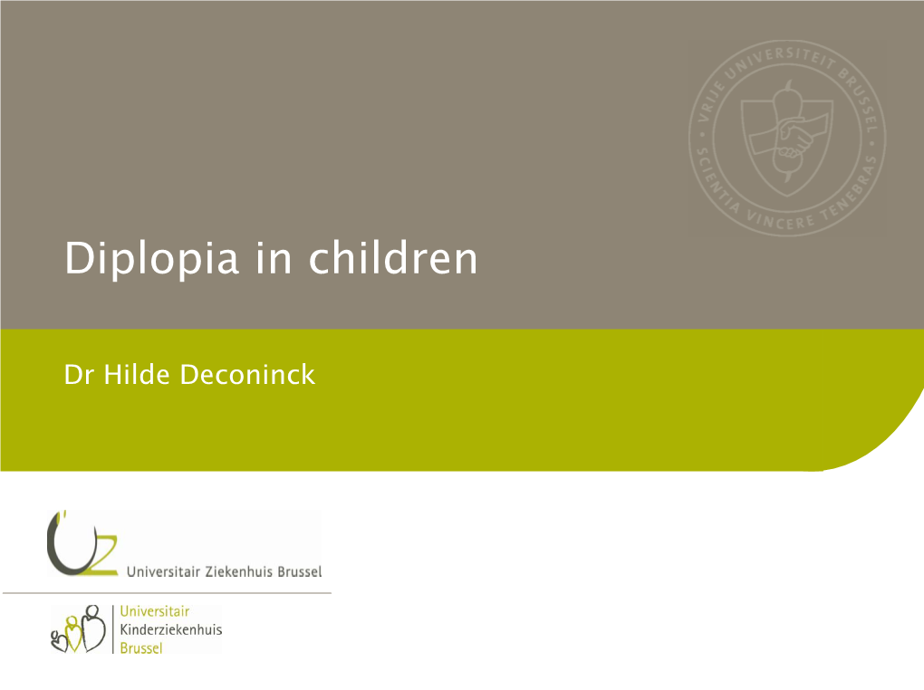 Diplopia in Children