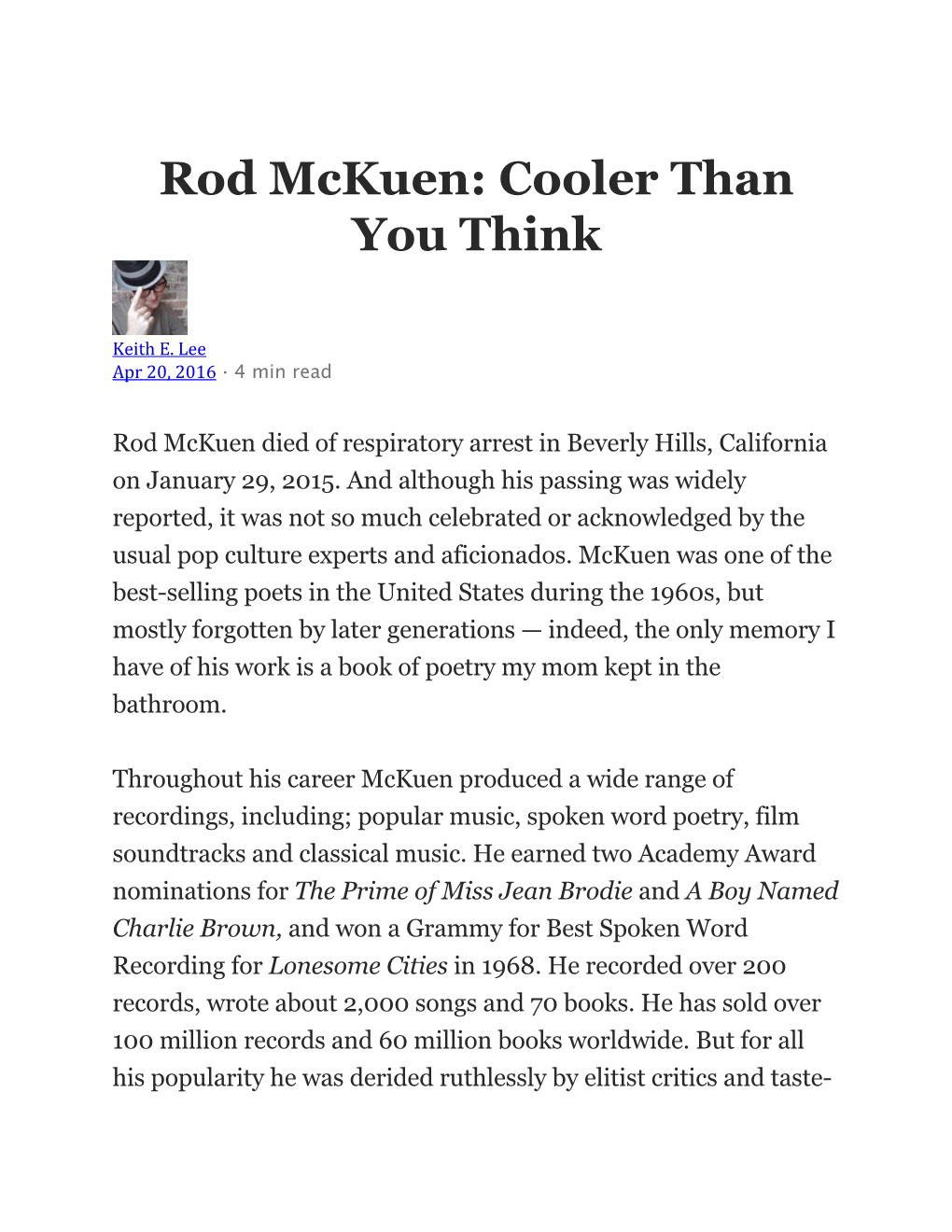 Rod Mckuen: Cooler Than You Think