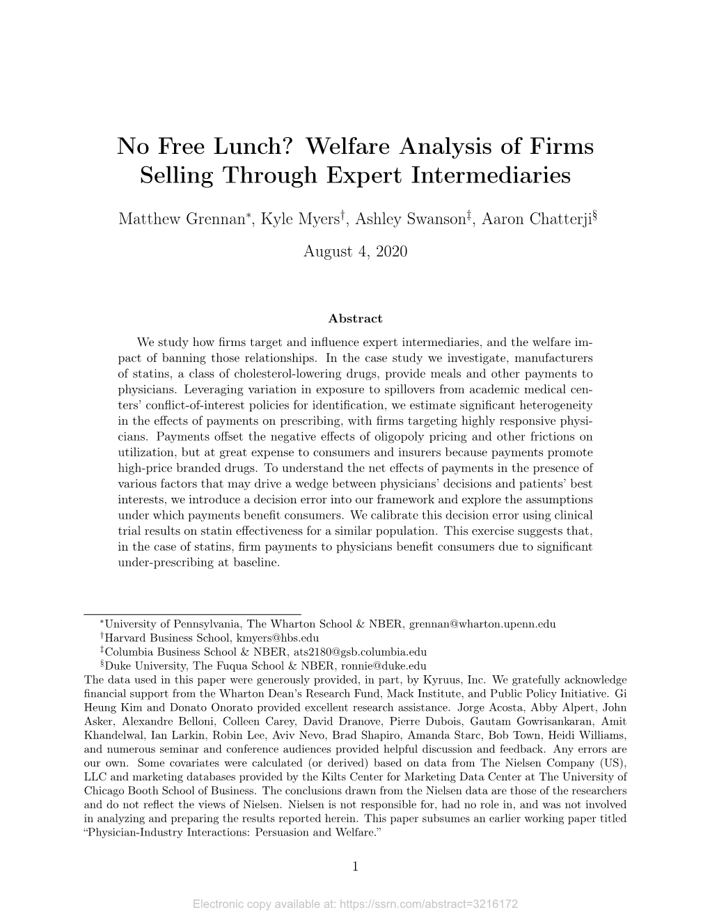 No Free Lunch? Welfare Analysis of Firms Selling Through Expert Intermediaries