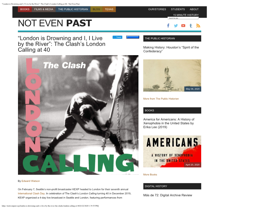 The Clash's London Calling at 40