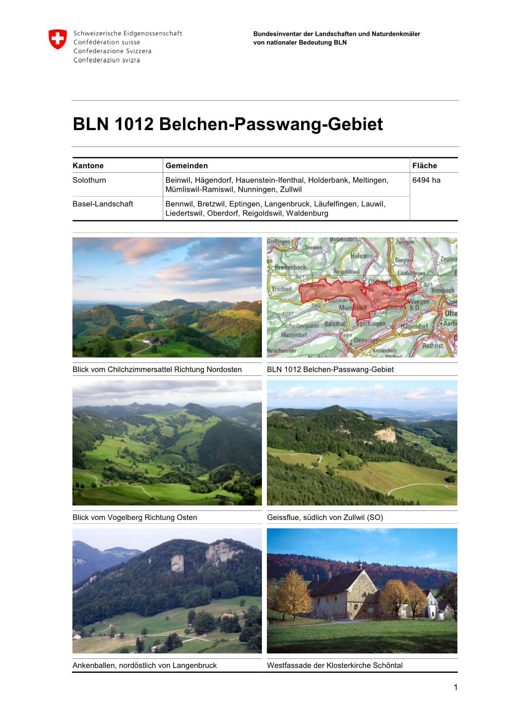 BLN 1012 Belchen-Passwang-Gebiet