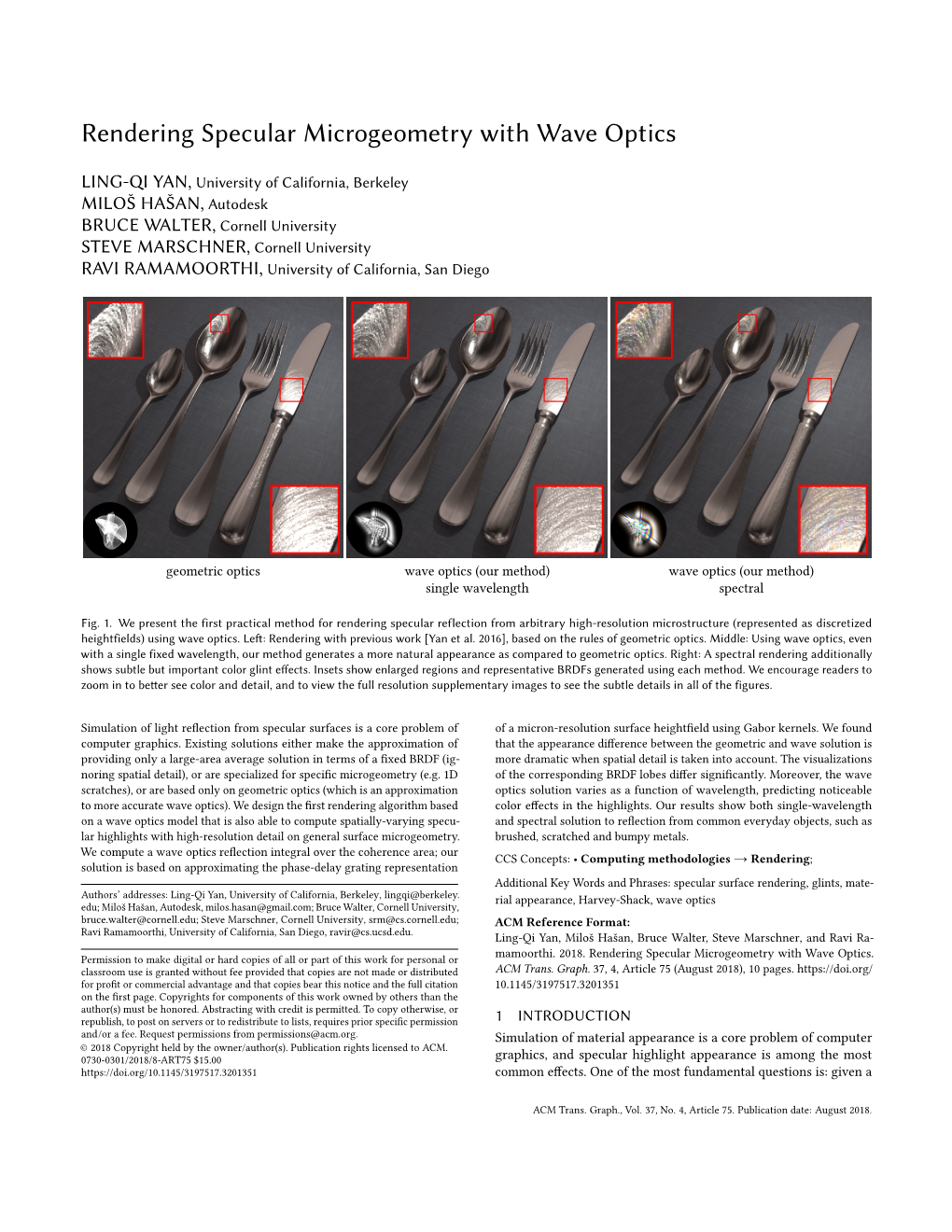 Rendering Specular Microgeometry with Wave Optics