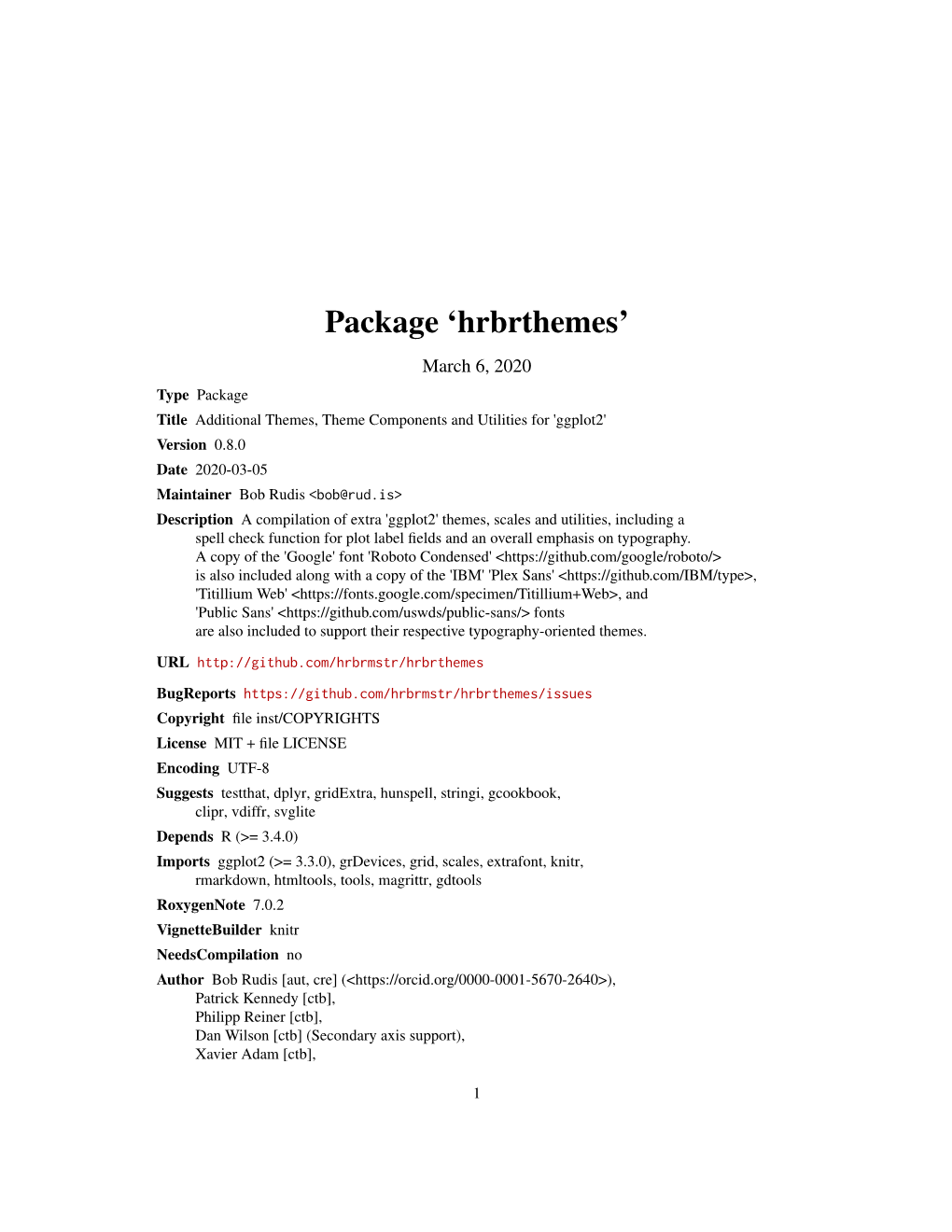 Package 'Hrbrthemes'