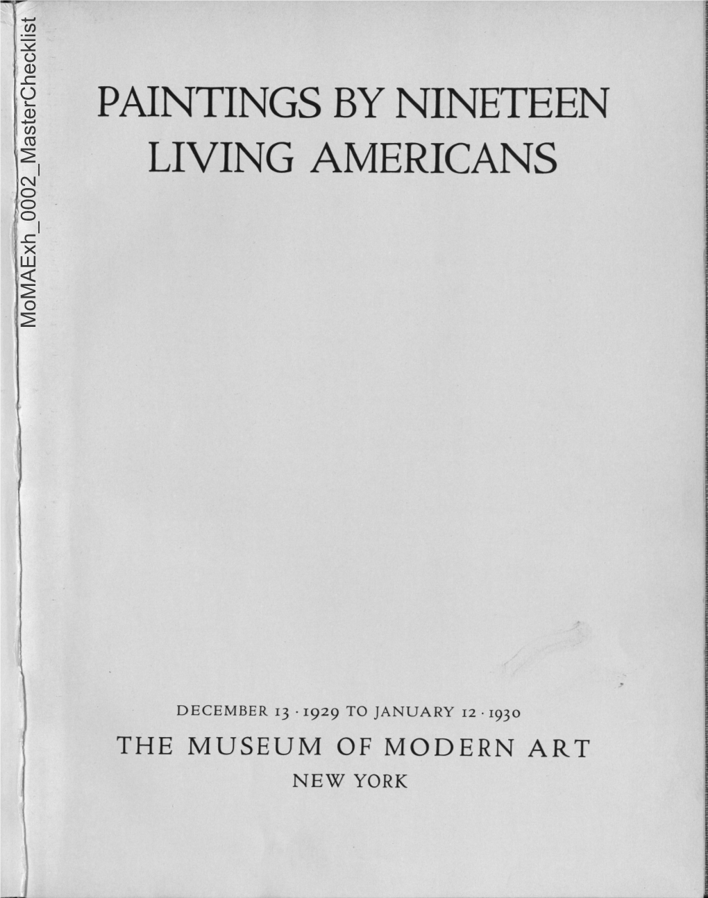 PAINTINGS by NINETEEN LIVING AMERICANS Momaexh 0002 Masterchecklist