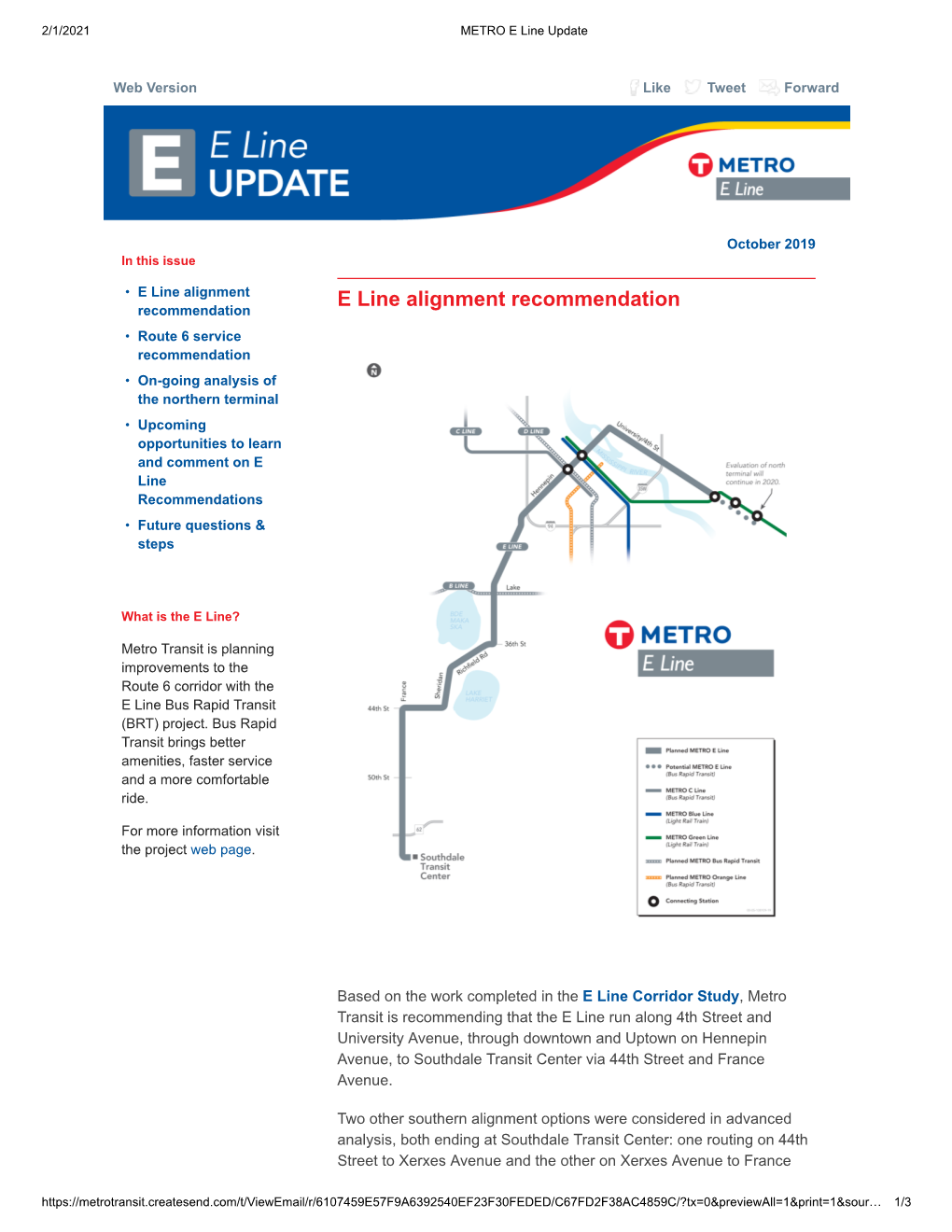 E Line Alignment Recommendation