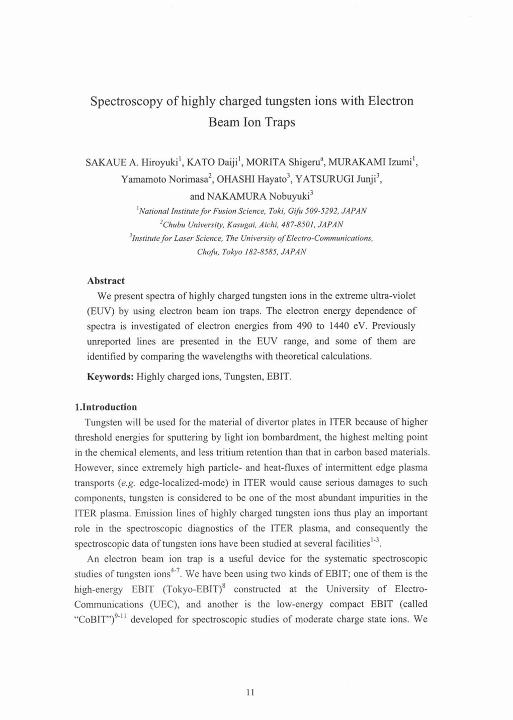 Spectroscopy of Highly Charged Tungsten Ions with Electron Beam Ion Traps