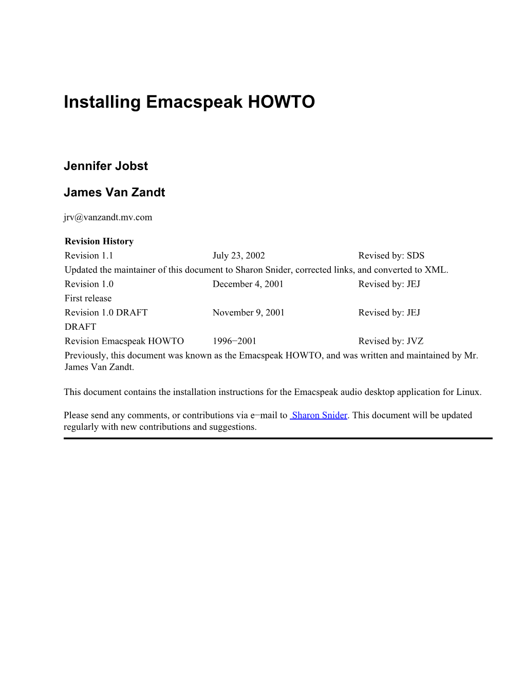 Installing Emacspeak HOWTO