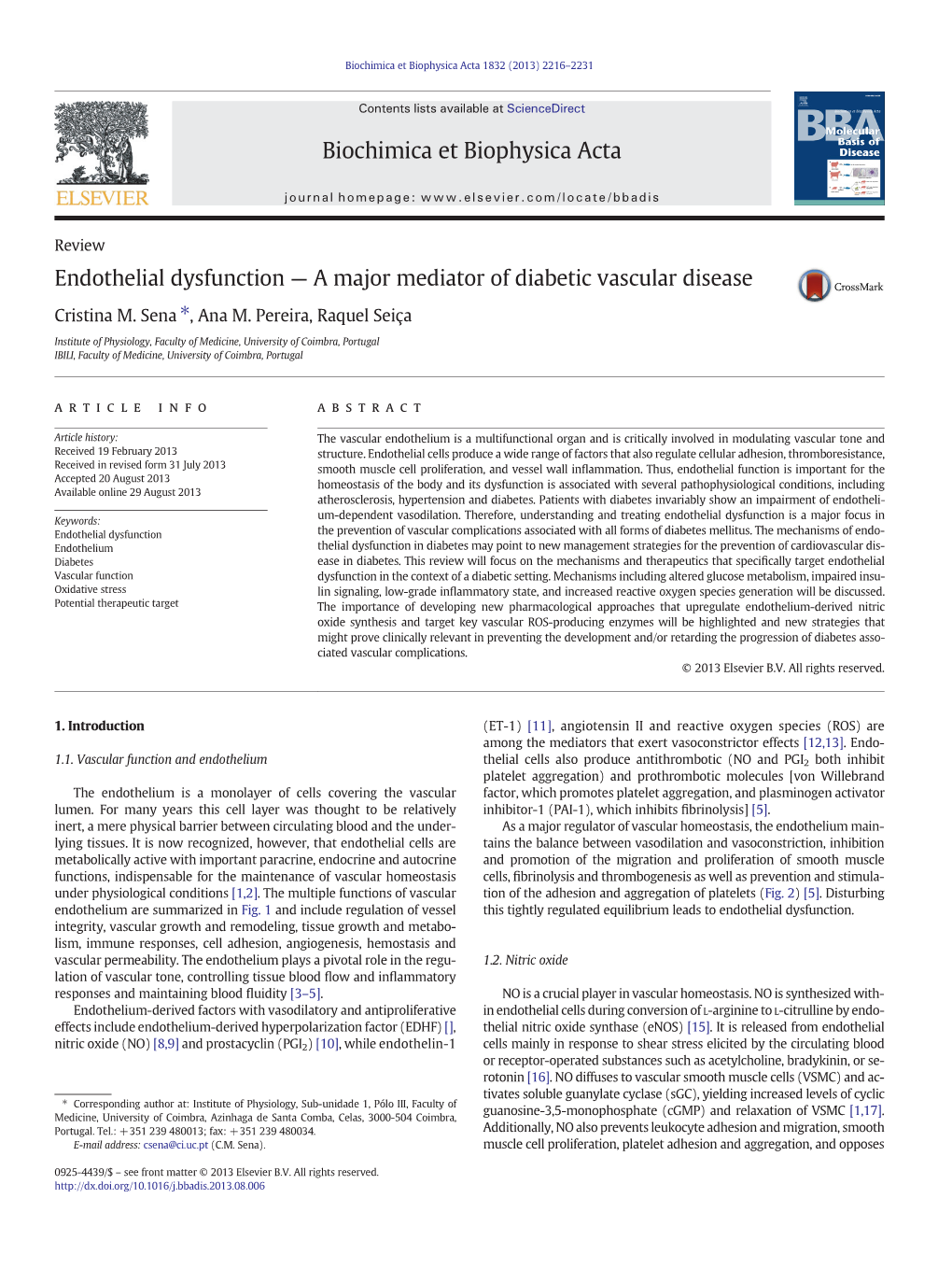 Endothelial Dysfunction — a Major Mediator of Diabetic Vascular Disease