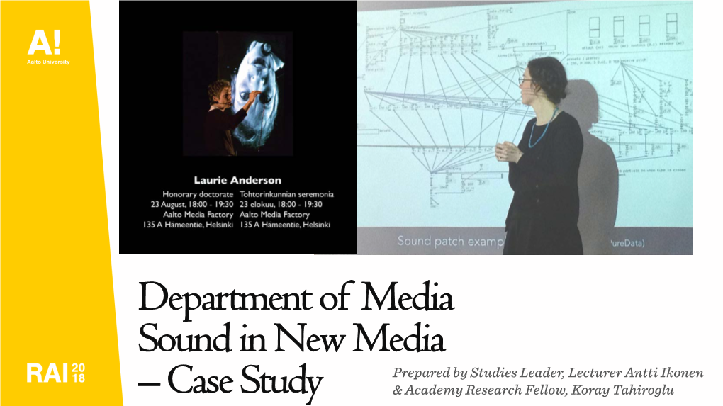 Department of Media Sound in New Media – Case Study