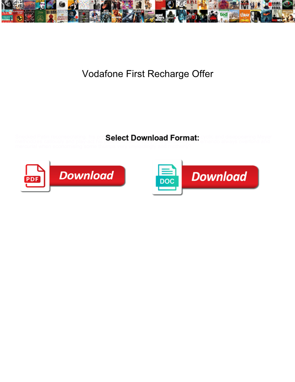 Vodafone First Recharge Offer