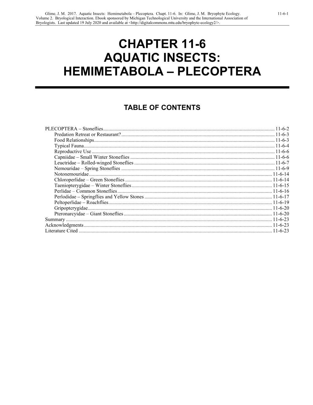 Volume 2, Chapter 11-6: Aquatic Insects: Hemimetabolous Insects