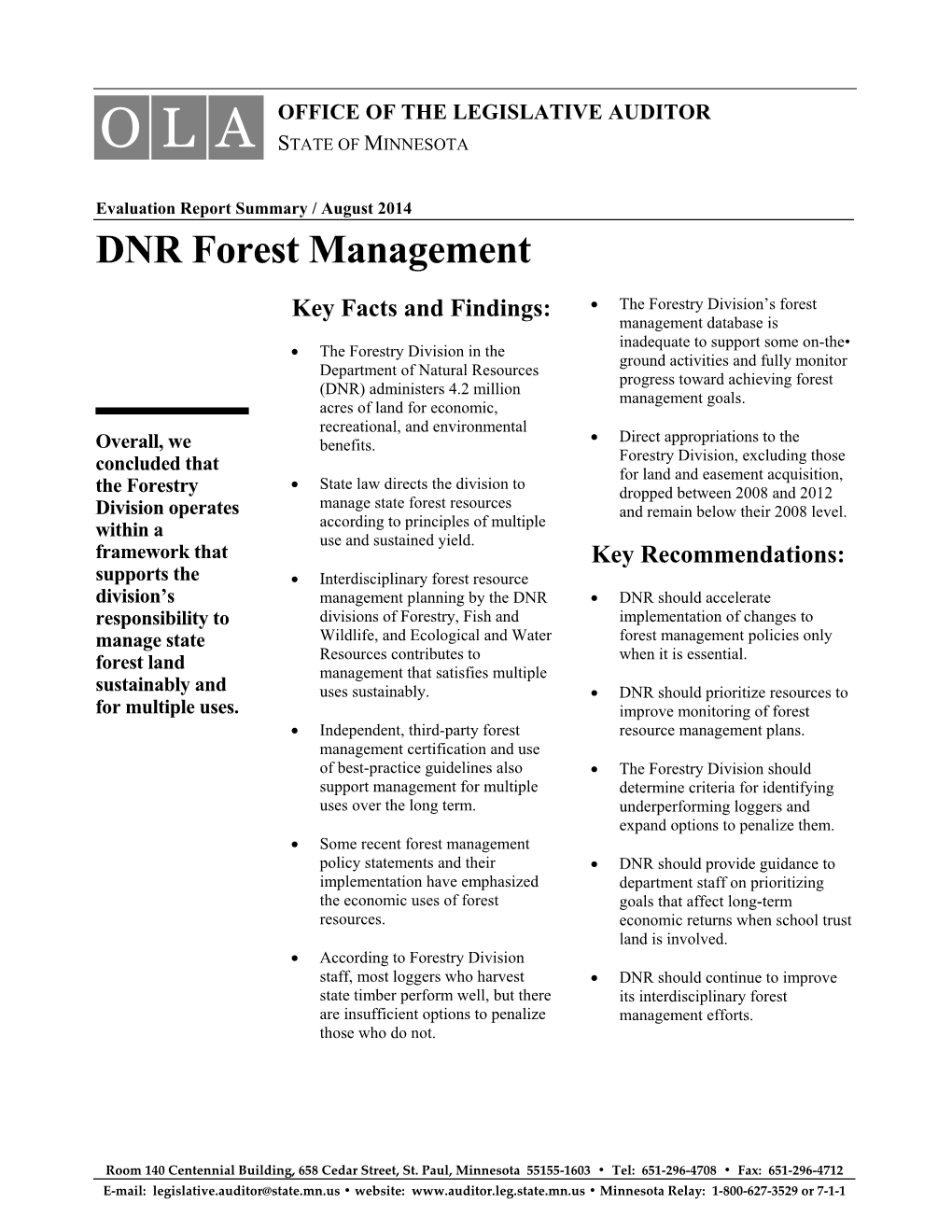 DNR Forest Management