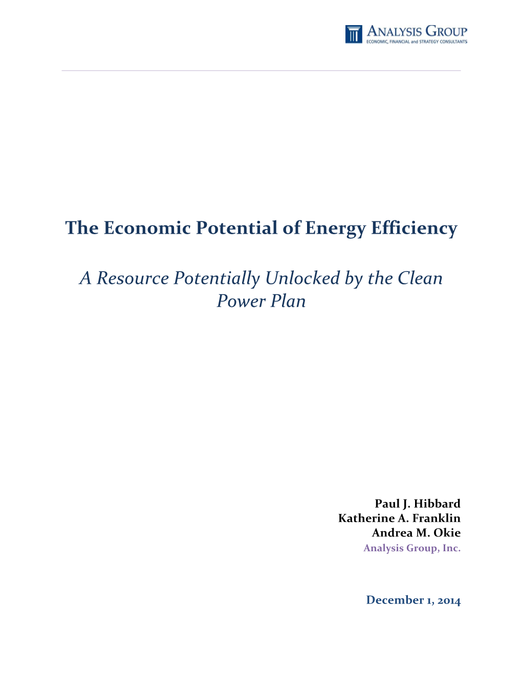 The Economic Potential of Energy Efficiency