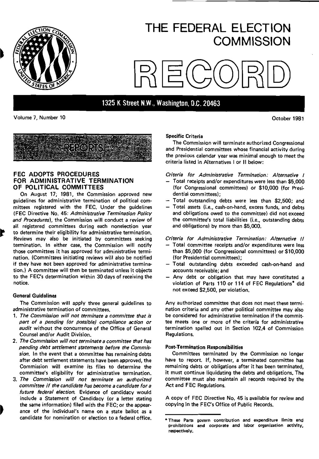 October 1981 Record