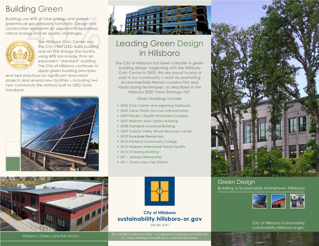 Leading Green Design in Hillsboro Building Green