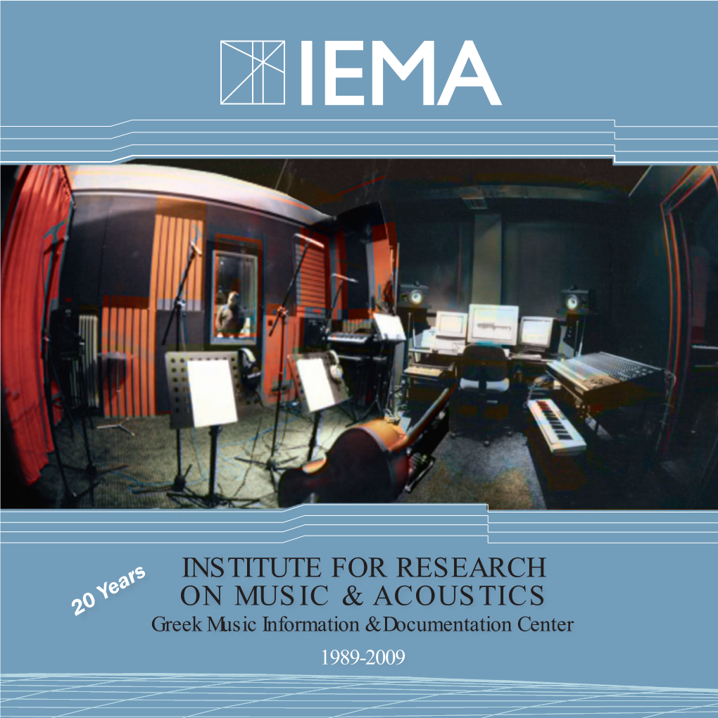 20 Years Institute for Research on Muisic & Acoustics