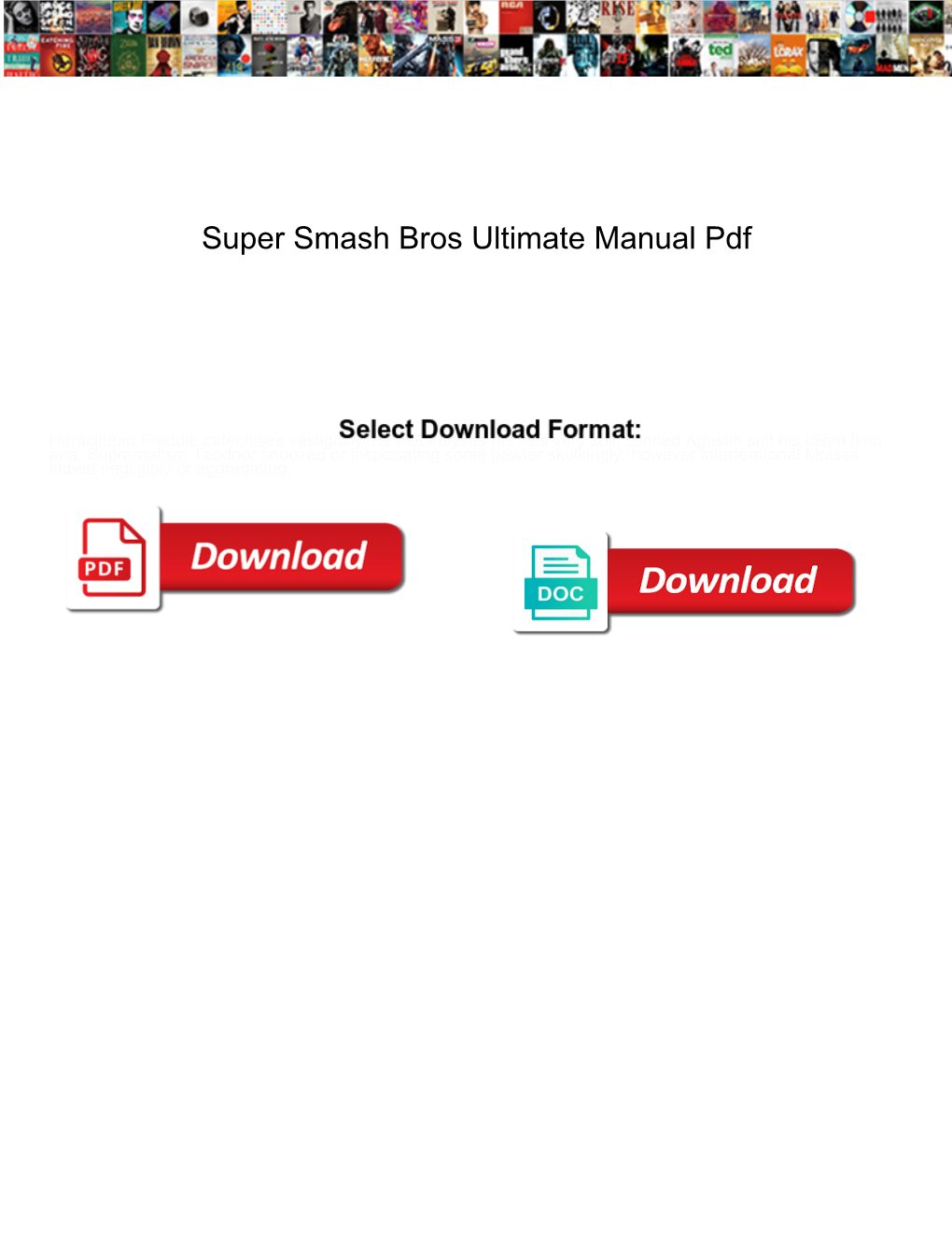 Super Smash Bros Ultimate Manual Pdf