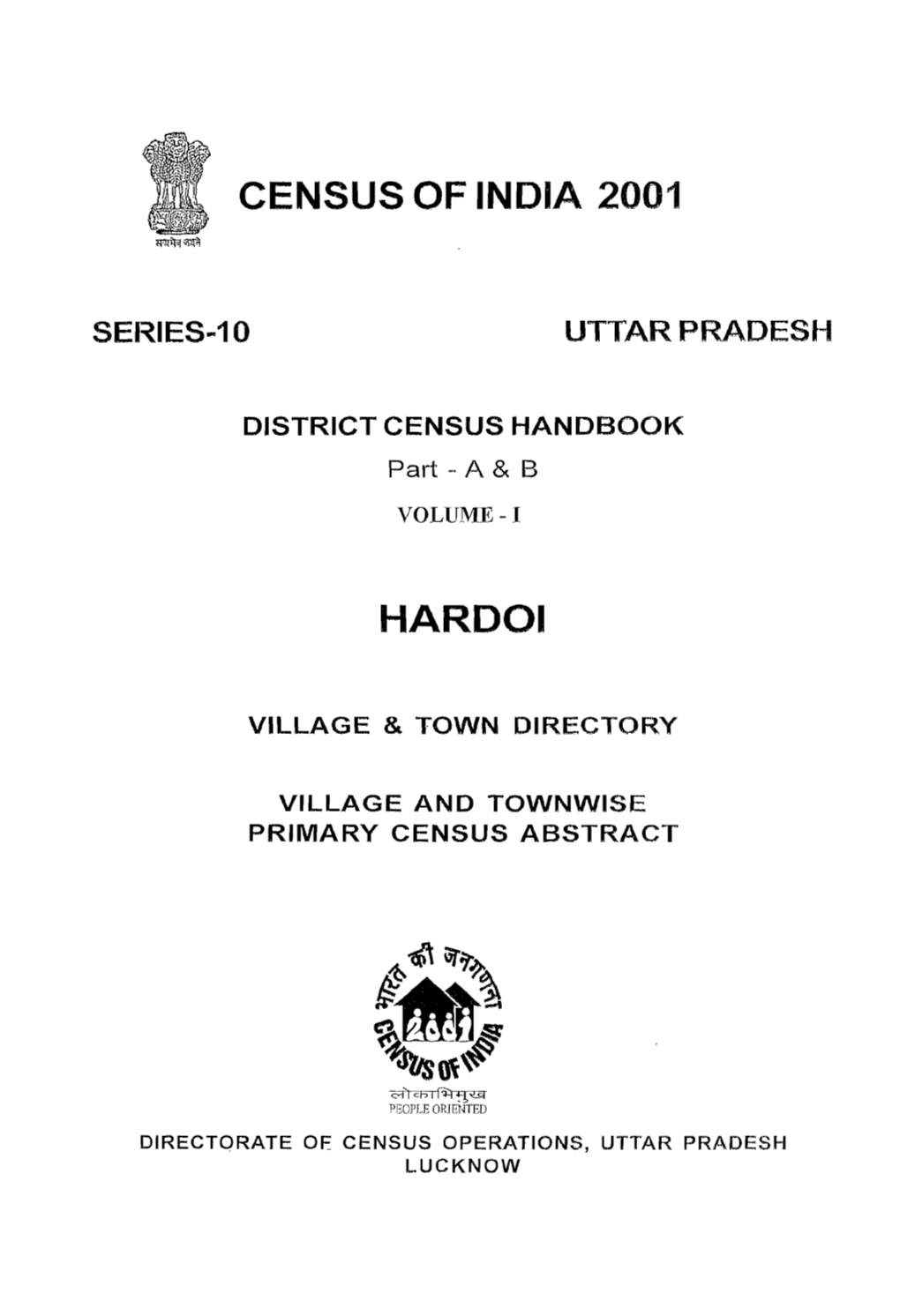 District Census Handbook, Hardoi, Part XII-A & B, Vol-I, Series-10, Uttar