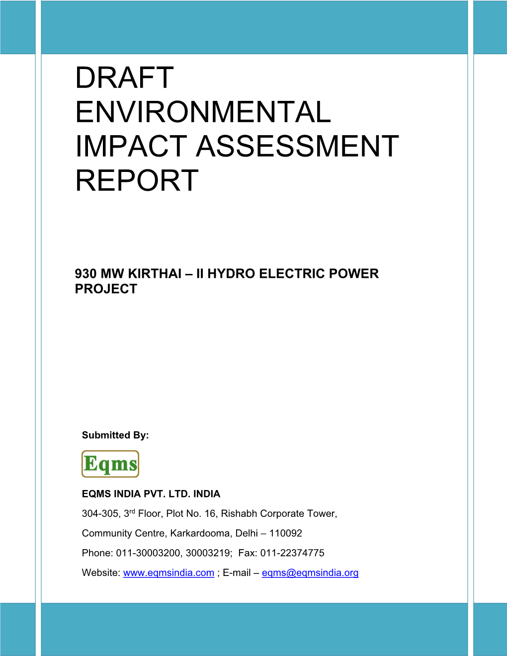 Draft EIA of 930MW Kirthai