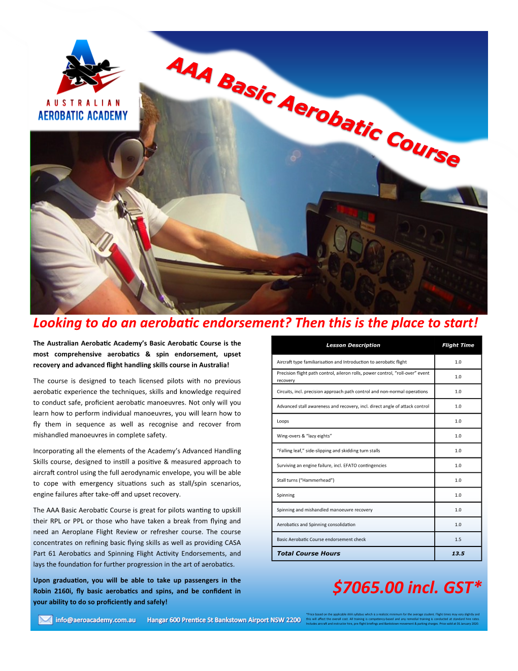 Basic Aerobatic Course Info .Pdf