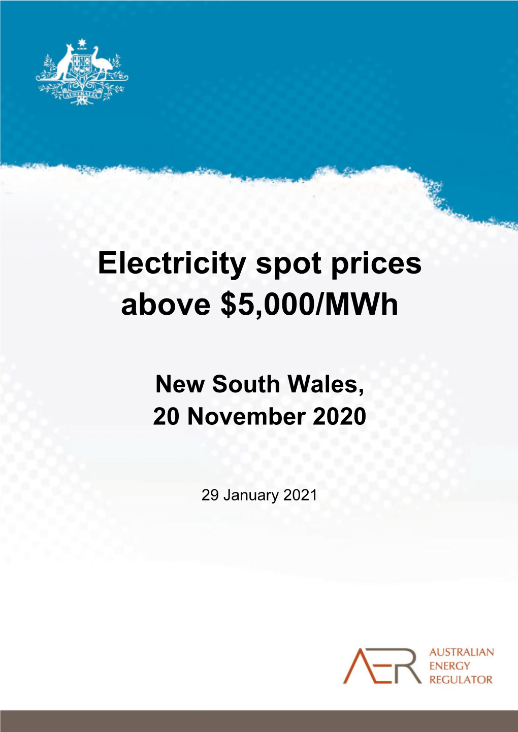 Electricity Spot Prices Above $5,000/Mwh