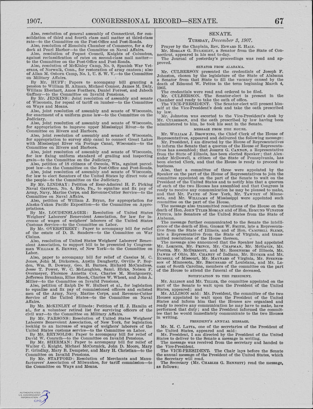 Congressional Record-Senate. 67