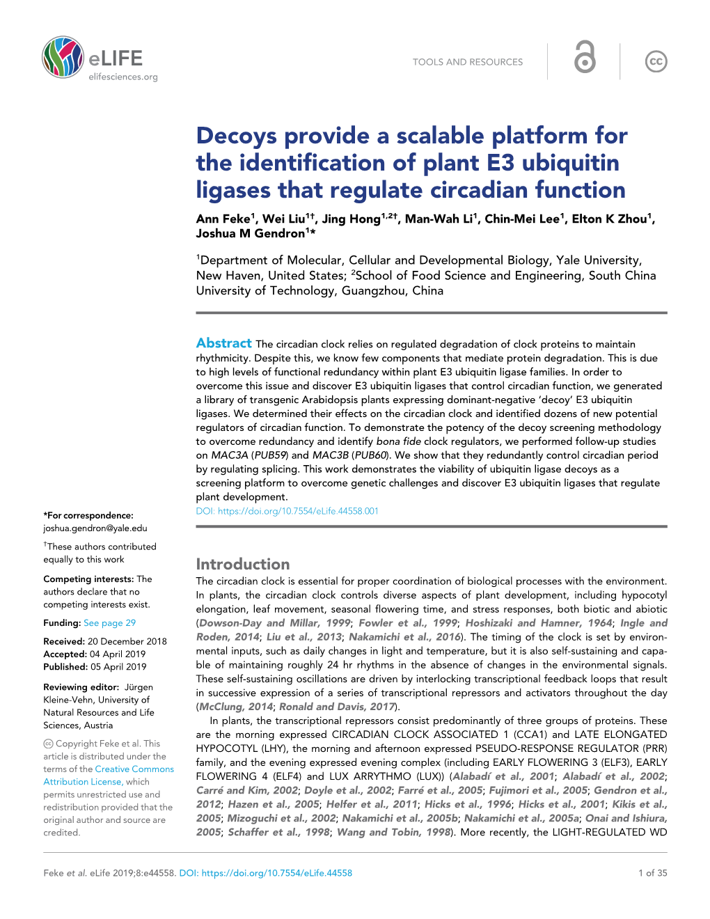 Decoys Provide a Scalable Platform for the Identification of Plant E3