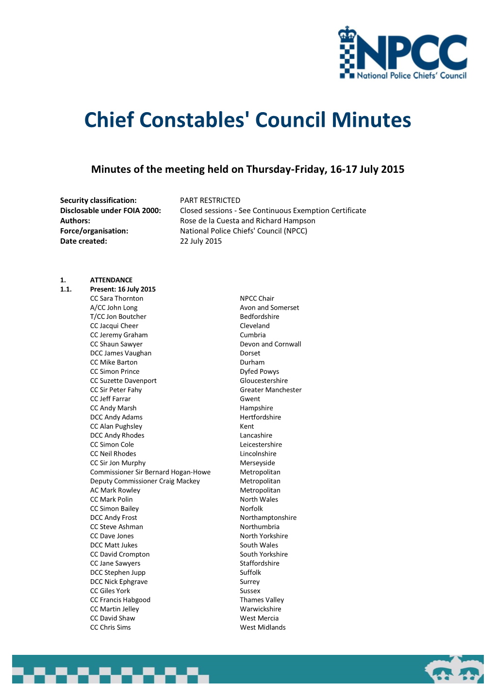 Chief Constables' Council Minutes