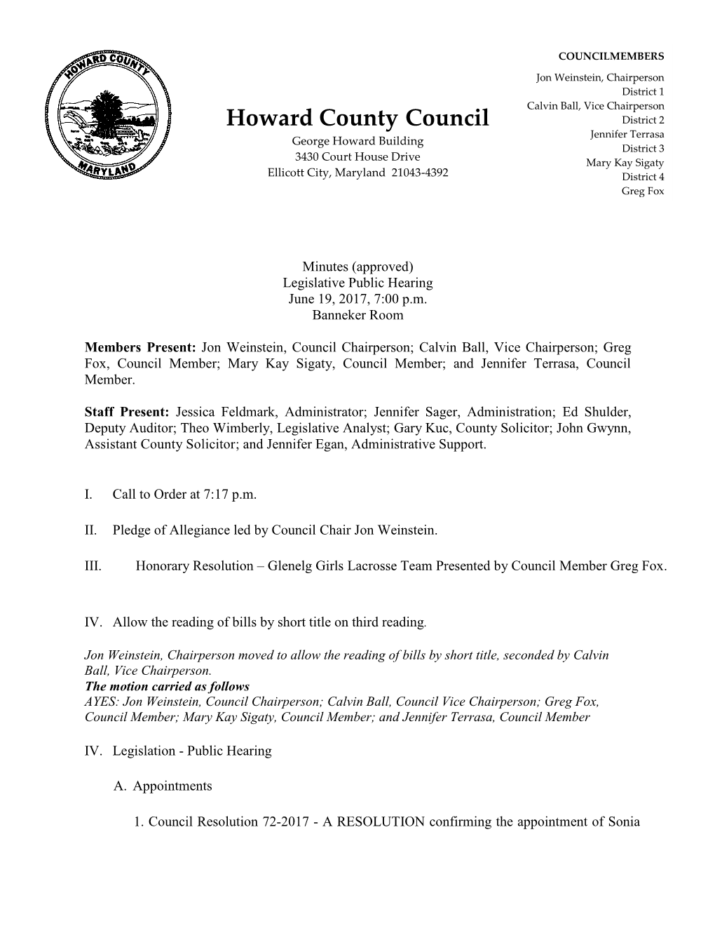Howard County Council