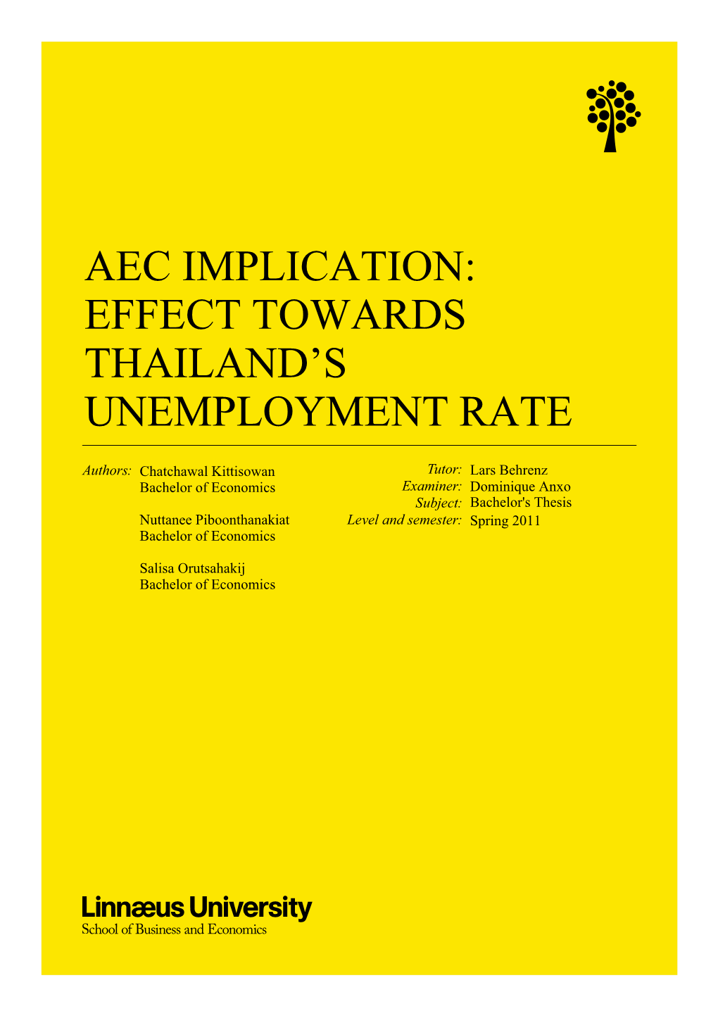 Effect Towards Thailand's Unemployment Rate