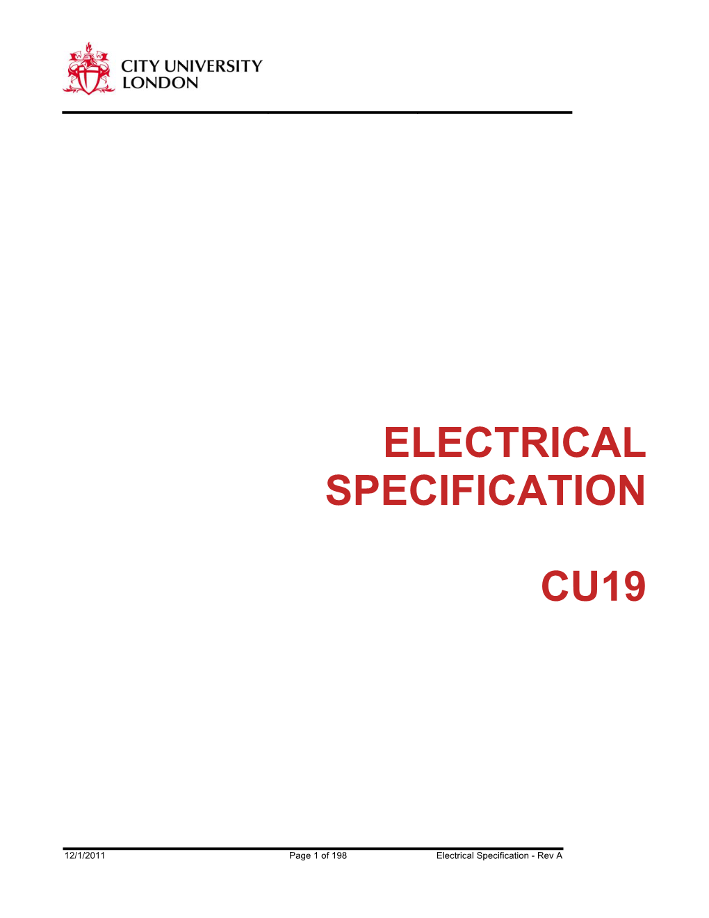 Electrical Specification Cu19