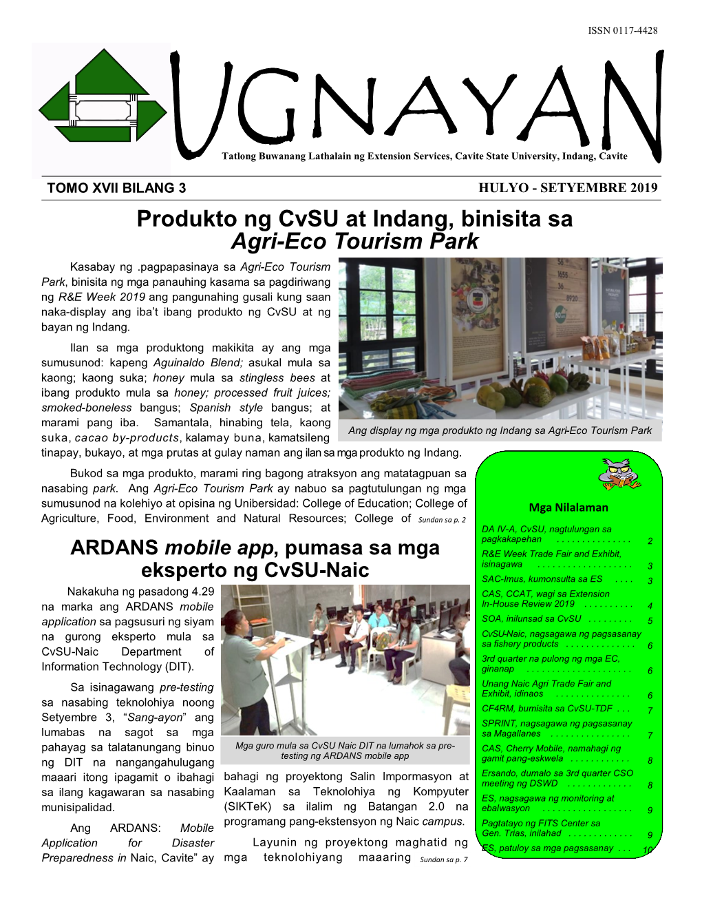 Produkto Ng Cvsu at Indang, Binisita Sa Agri-Eco Tourism Park