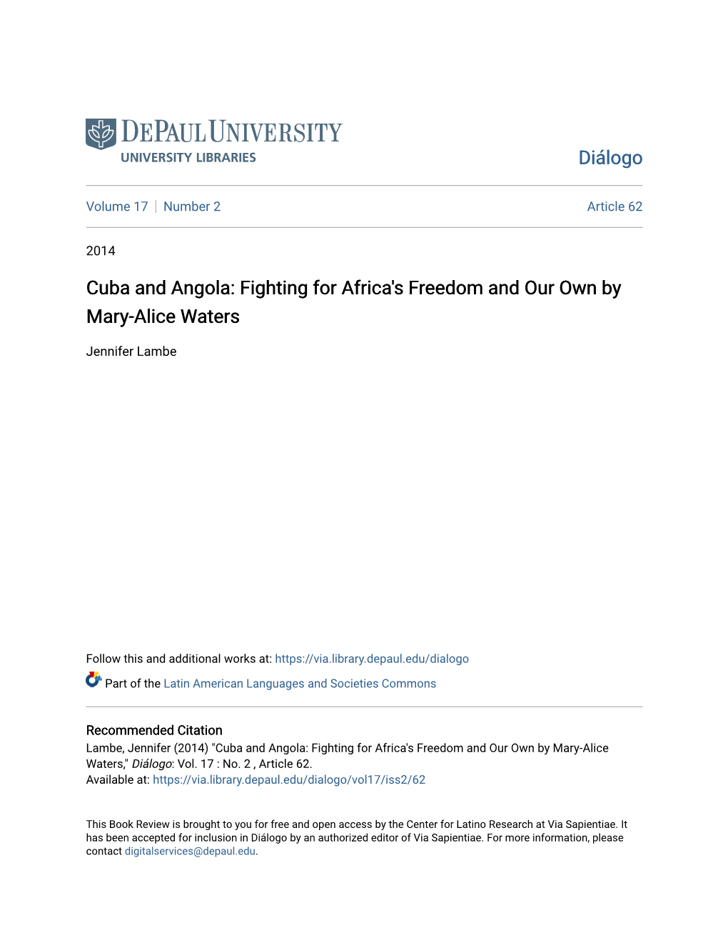 Cuba and Angola: Fighting for Africa's Freedom and Our Own by Mary-Alice Waters