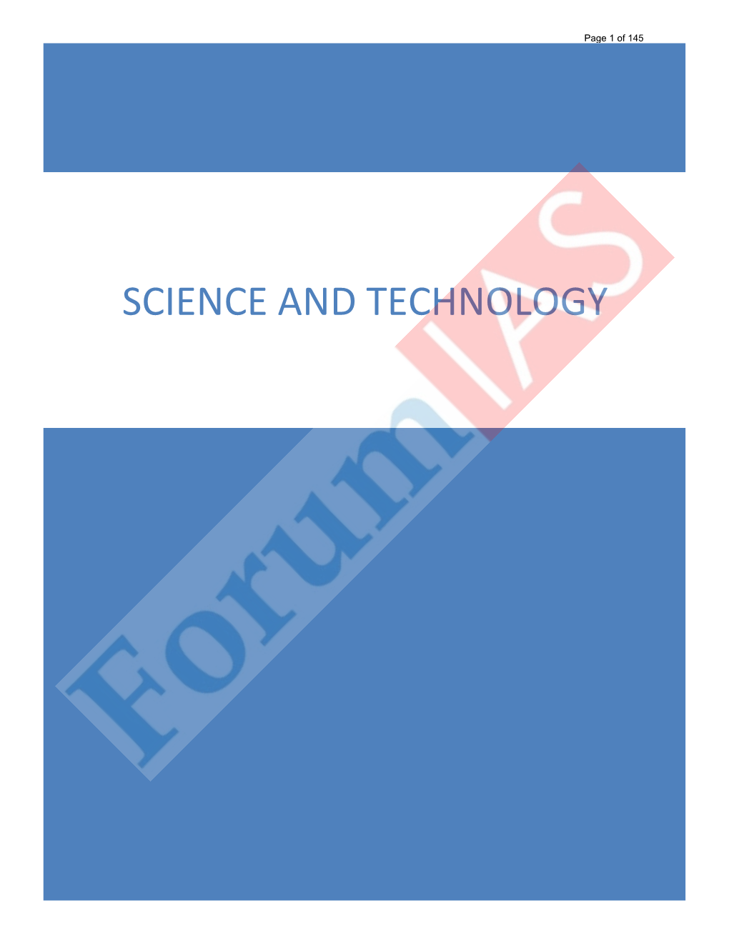 Science and Technology