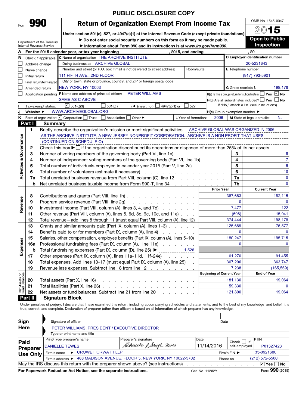 Return of Organization Exempt from Income