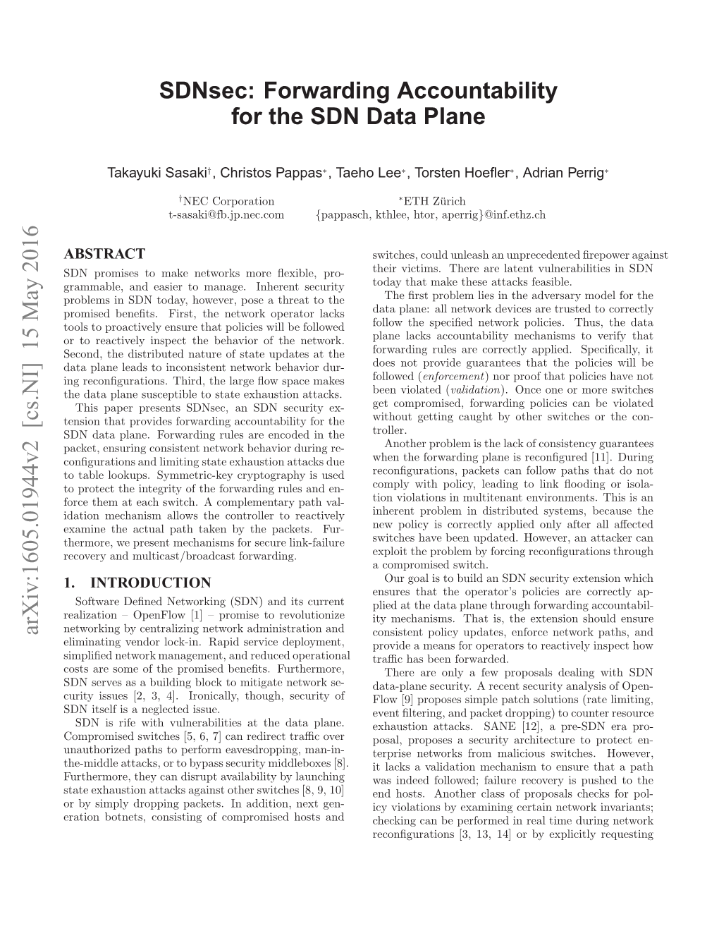 Sdnsec: Forwarding Accountability for the SDN Data Plane