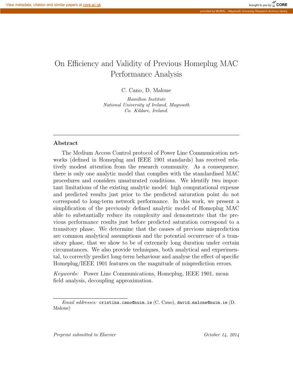 On Efficiency and Validity of Previous Homeplug MAC Performance Analysis