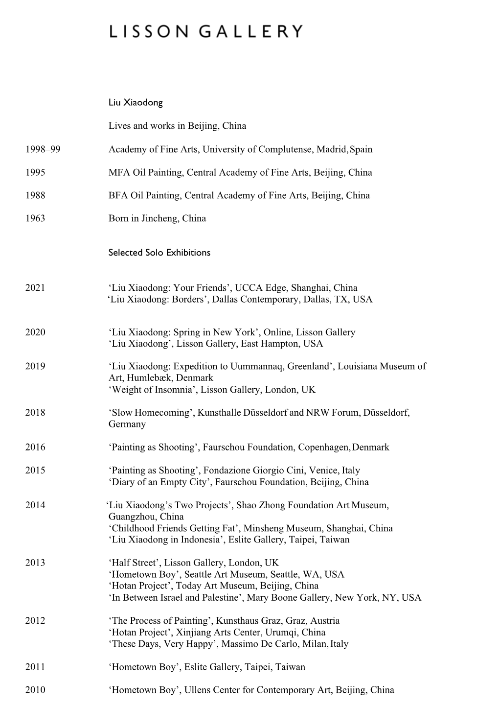 Liu Xiaodong CV