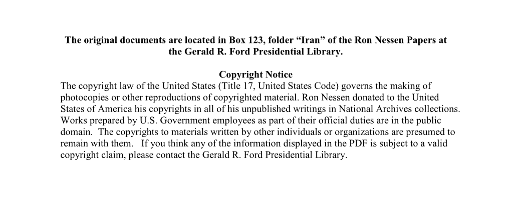 “Iran” of the Ron Nessen Papers at the Gerald R