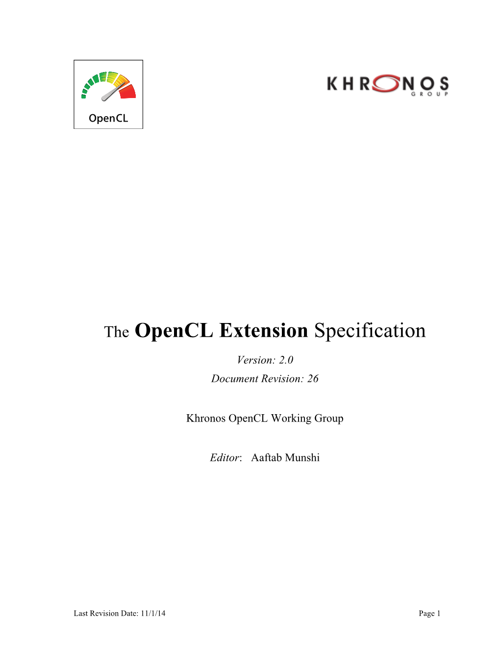 The Opencl Extension Specification