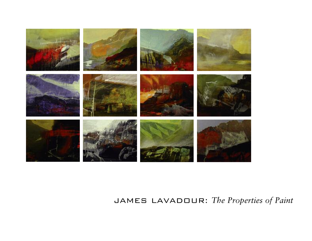 JAMES LAVADOUR: the Properties of Paint JAMES LAVADOUR: the Properties of Paint