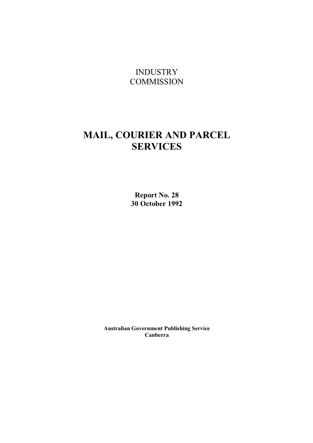 Mail, Courier and Parcel Services