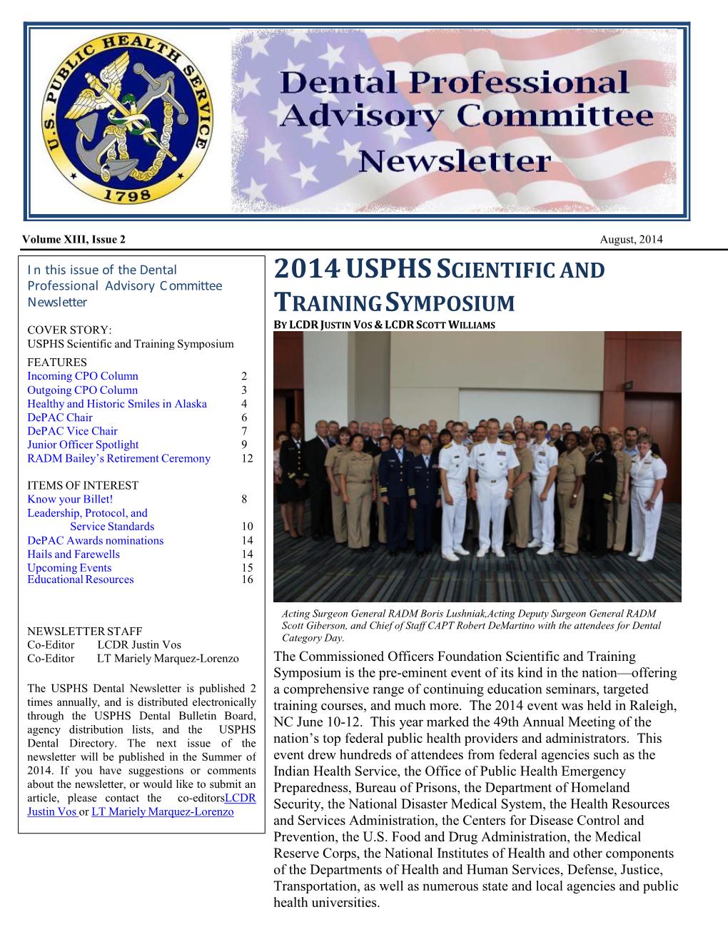 Dental Professional Advisory Committee Newsletter August, 2014