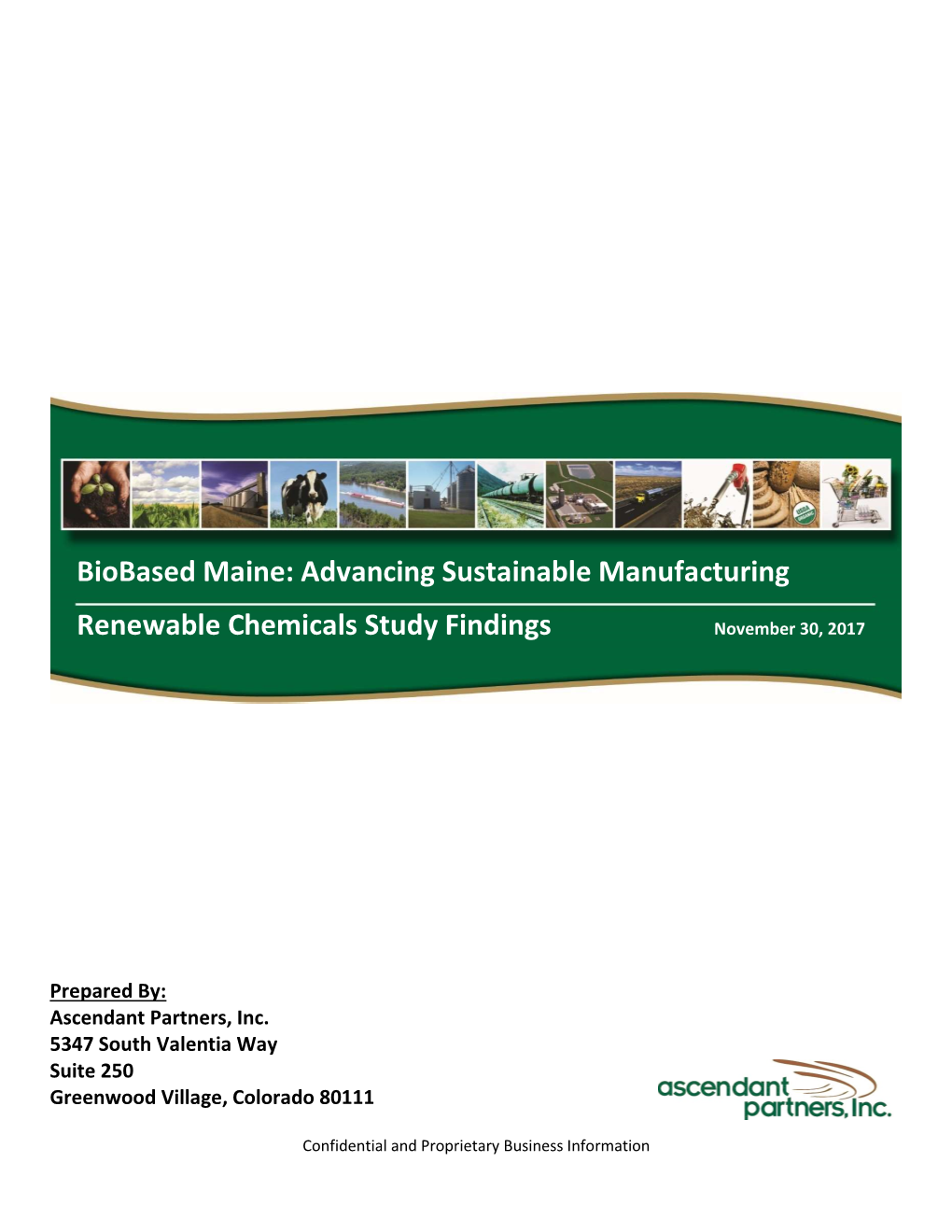 Biobased Maine Renewable Chemicals Study
